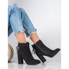 SHELOVET Bottines en daim à franges le noir 1