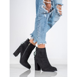 SHELOVET Bottines en daim à franges le noir 2