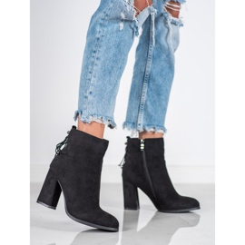 SHELOVET Bottines en daim à franges le noir 3