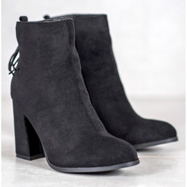 SHELOVET Bottines en daim à franges le noir 5