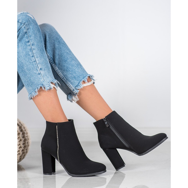 Seastar Bottes mates avec zircone cubique le noir 1