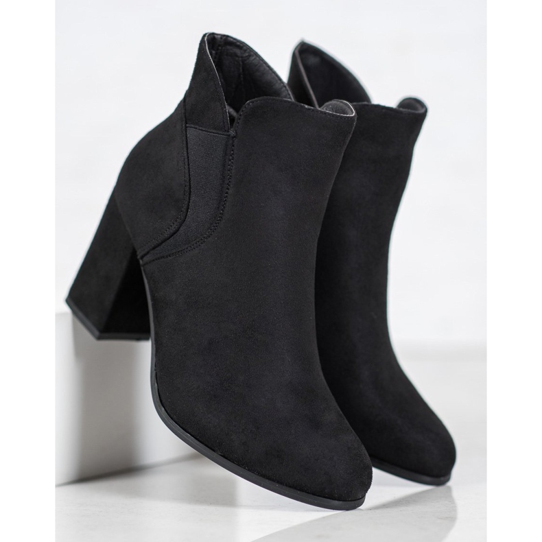 Marquiz Bottines en daim à enfiler le noir 1