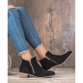 Goodin Bottines en cuir avec fermeture éclair le noir 4
