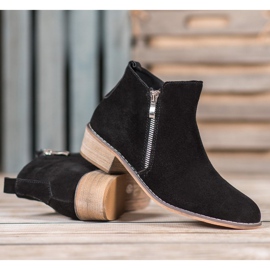 Goodin Bottines en cuir avec fermeture éclair le noir 2