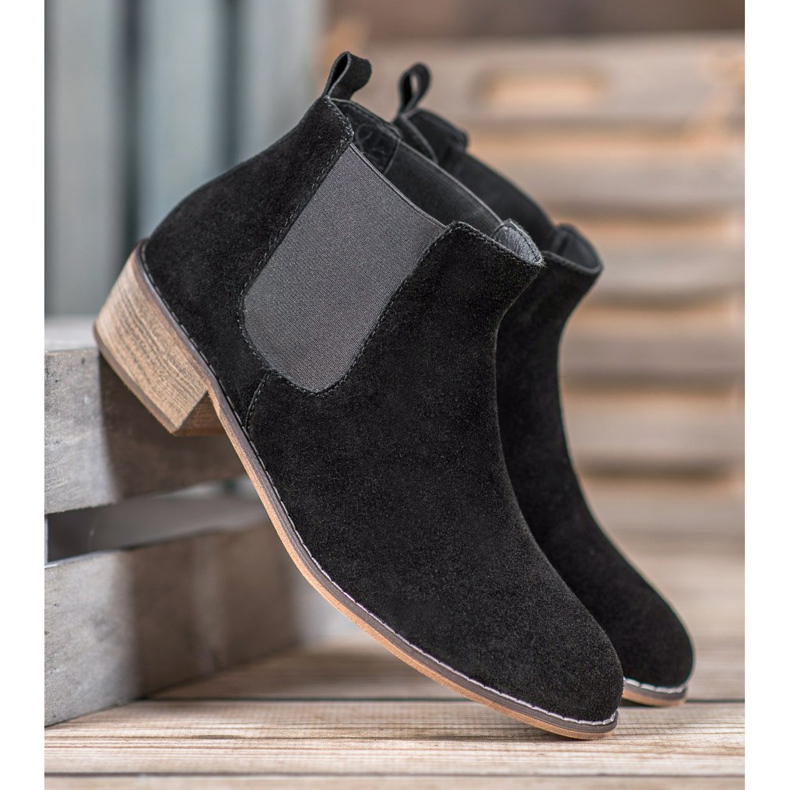 Goodin Bottines chelsea en cuir noir 1
