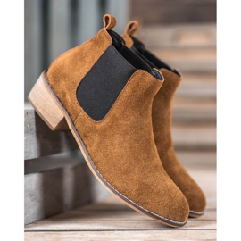 Goodin Bottines chelsea en cuir brun 2