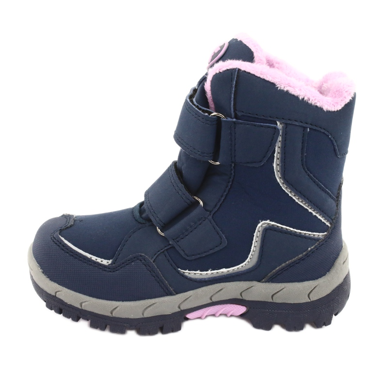 Bottines American Club membrane HL28 papillons bleu marine rose 2
