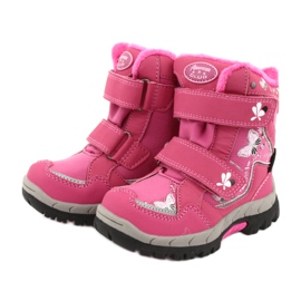 Bottines American Club membrane HL28 papillons roses blanc noir 3