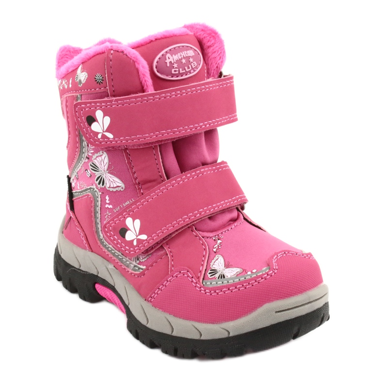 Bottines American Club membrane HL28 papillons roses blanc noir 1