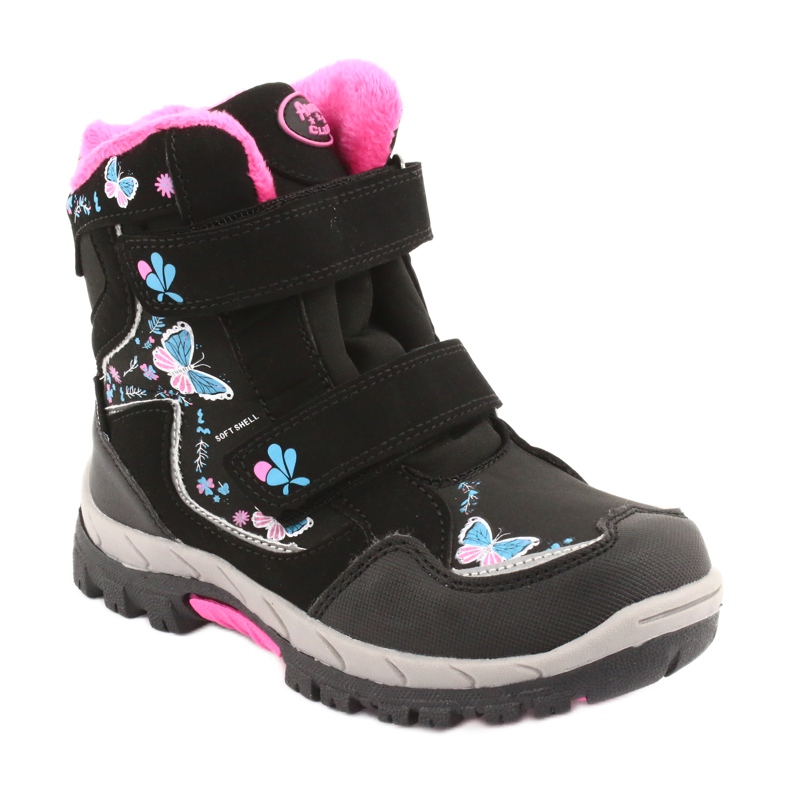 Bottines American Club à membrane HL27 papillons noirs bleu rose 1