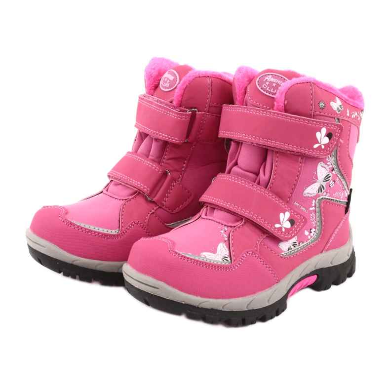 Bottines American Club membrane HL27 papillons roses blanc noir 3