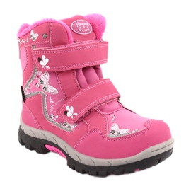 Bottines American Club membrane HL27 papillons roses blanc noir 1