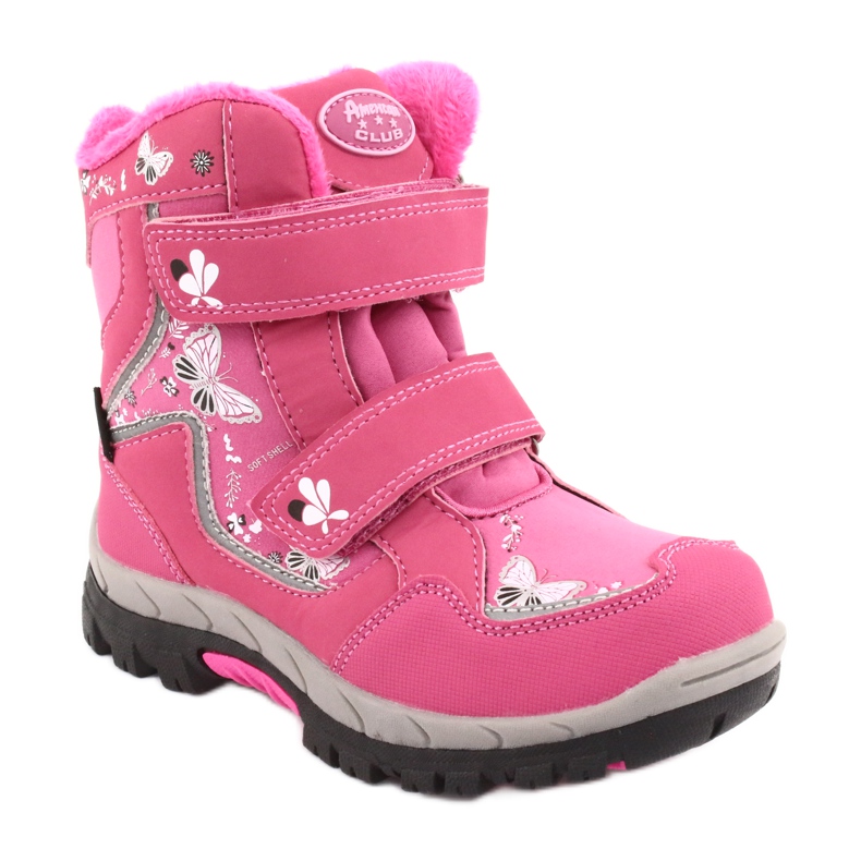 Bottines American Club membrane HL27 papillons roses blanc noir 1