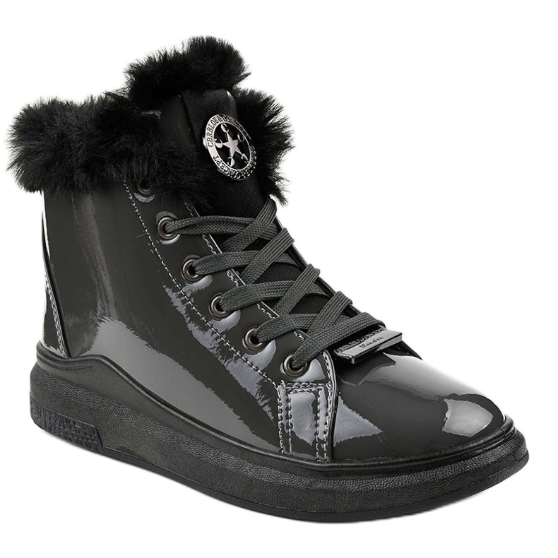 Baskets laquées gris chaud TL135-7 1