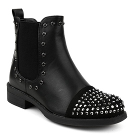 Bottes isolées noires avec un élastique DQH0090 le noir 1