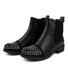 Bottes isolées noires avec un élastique DQH0090 le noir 3