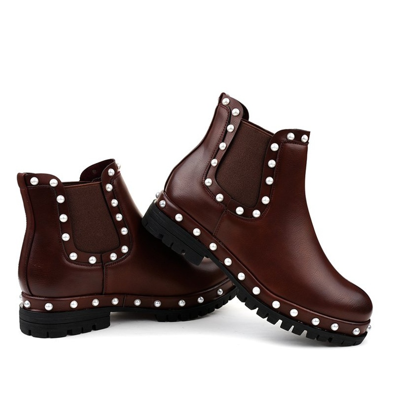 Bottines Chelsea bordeaux avec perles C-7211 rouge 2 Bottines Chelsea bordeaux avec perles C-7211 rouge 2