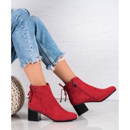 Goodin Bottines en daim rouge 5