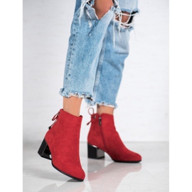 Goodin Bottines en daim rouge 7
