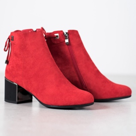 Goodin Bottines en daim rouge 3