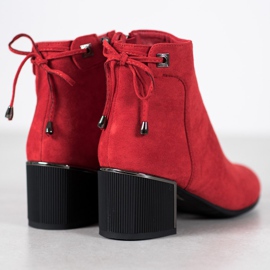 Goodin Bottines en daim rouge 4