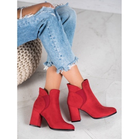 Marquiz Bottines en daim à enfiler rouge 5