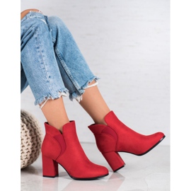 Marquiz Bottines en daim à enfiler rouge 4