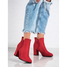 Marquiz Bottines en daim à enfiler rouge 3