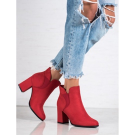 Marquiz Bottines en daim à enfiler rouge 2