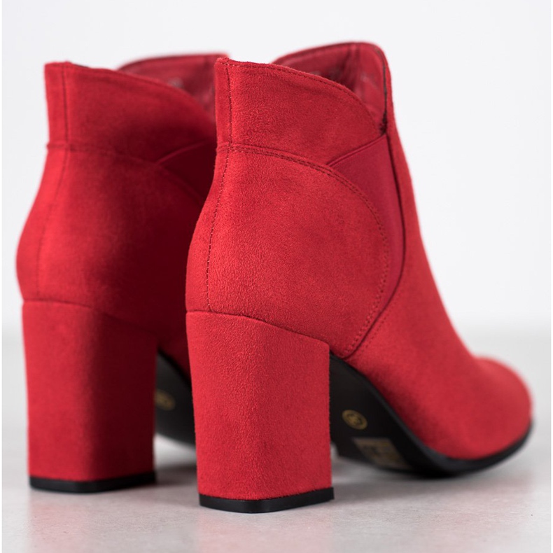 Marquiz Bottines en daim à enfiler rouge 1