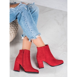 Marquiz Bottines en daim rouge 6