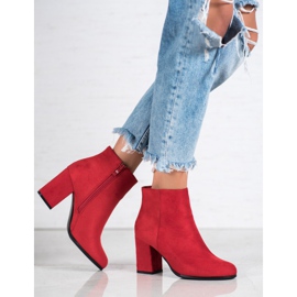 Marquiz Bottines en daim rouge 3