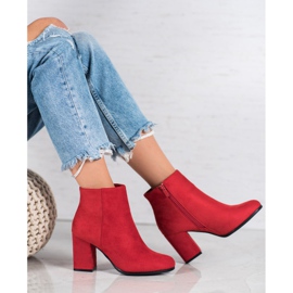 Marquiz Bottines en daim rouge 5