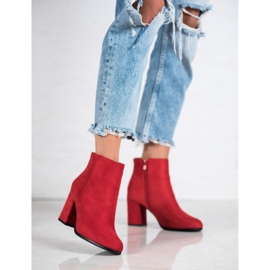 Marquiz Bottines en daim rouge 4
