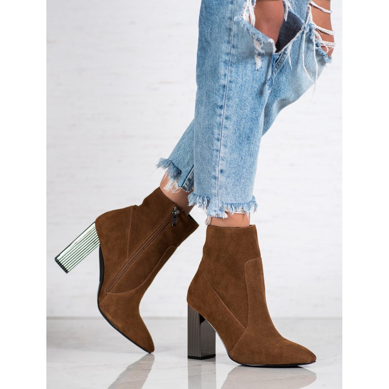 Goodin Bottes en cuir sexy brun 2 Goodin Bottes en cuir sexy brun 2