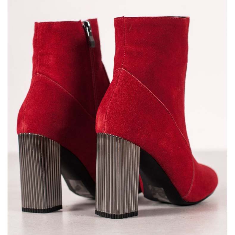 Goodin Bottes en cuir sexy rouge 1