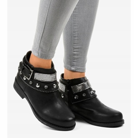 Boots noires ornées d'une fermeture éclair LL178 2