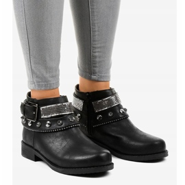 Boots noires ornées d'une fermeture éclair LL178 1