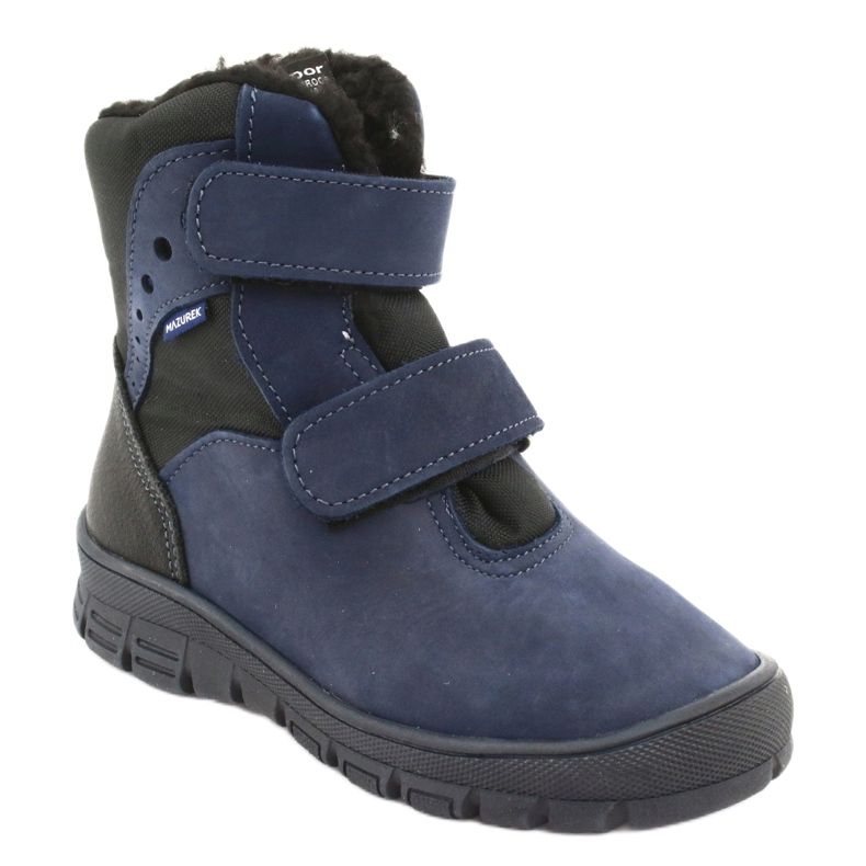 Mazurek Bottes en cuir avec une membrane 1351 Blue marine / membrane noire bleu 1