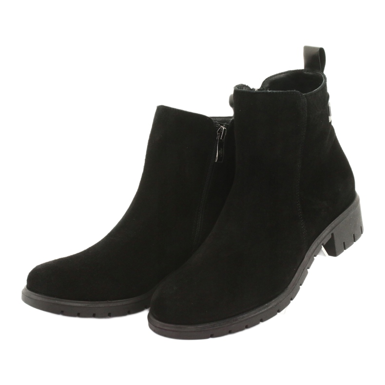 Arka Bottes de femmes isolées en daim cuir 7202 noir le noir 3