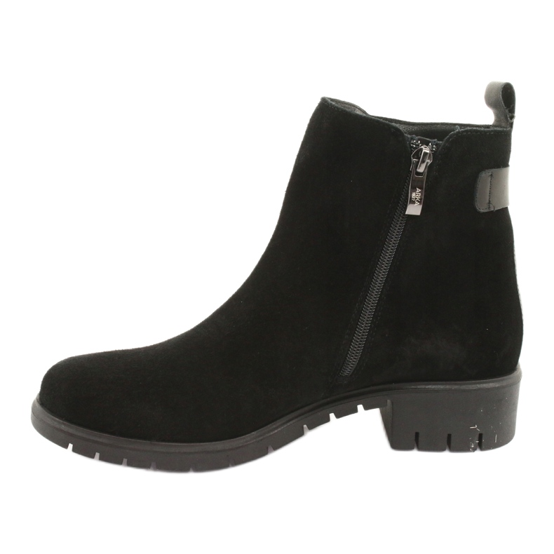 Arka Bottes de femmes isolées en daim cuir 7202 noir 2