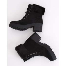 Bottines noires à lacets B0-217 Noir le noir 2