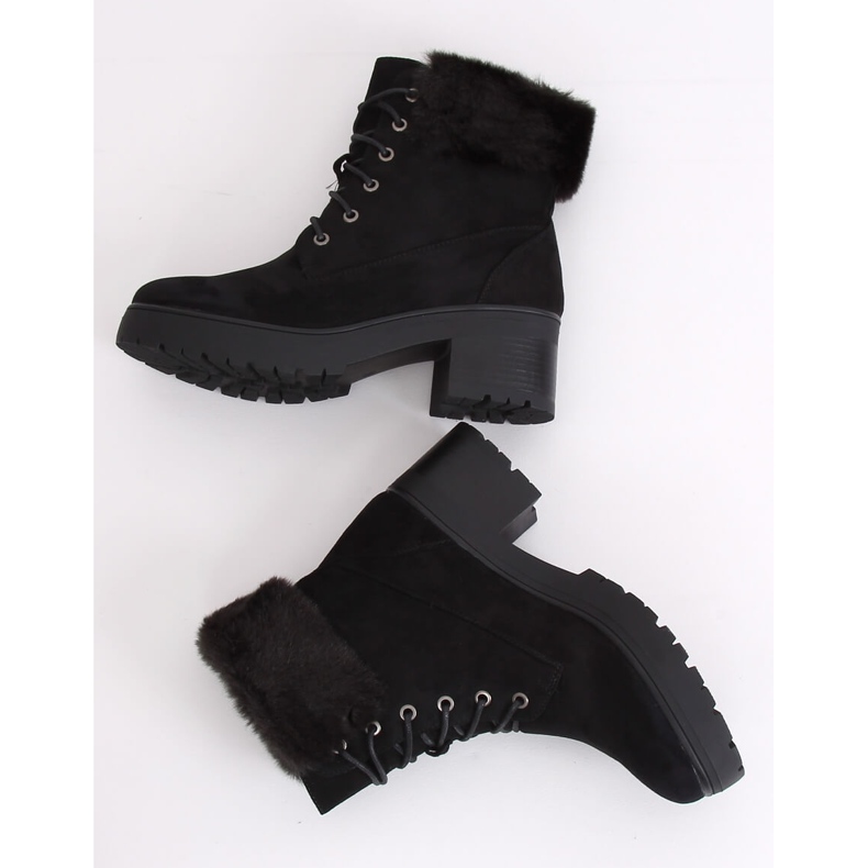 Bottines noires à lacets B0-217 Noir 2