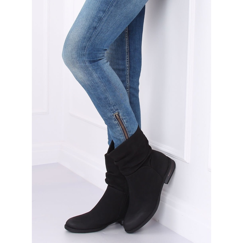 Bottes noires plates pour femmes 5139 Noir le noir 2