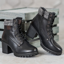 SHELOVET Bottines à lacets sur un poteau le noir 1