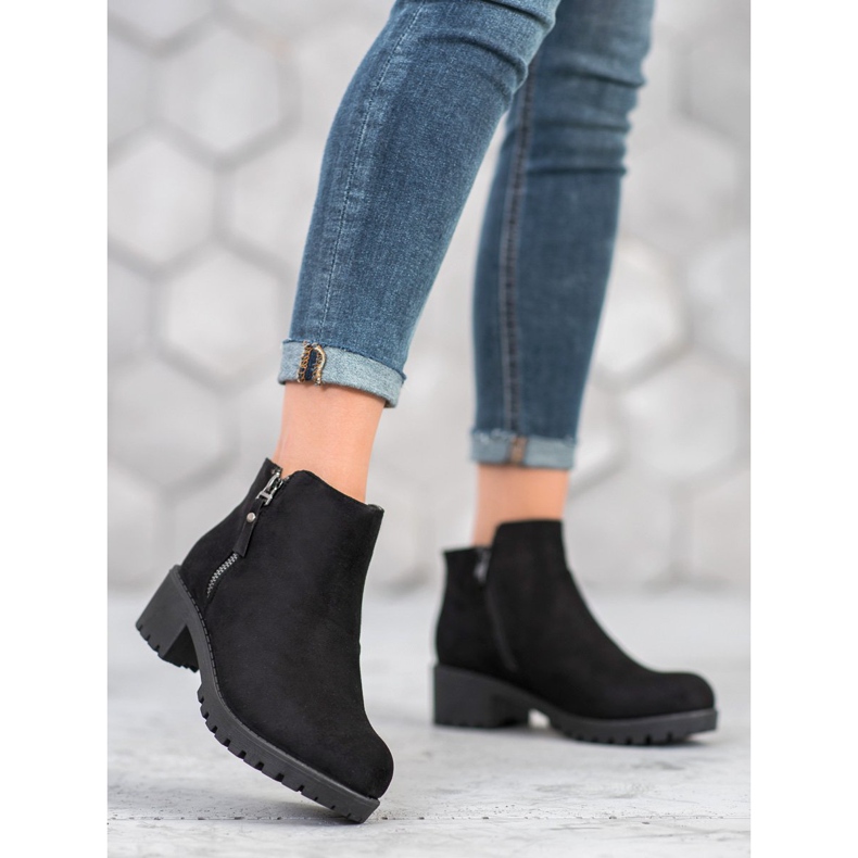 Diamantique Bottines noires à fermeture éclair 2