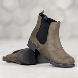 SDS Bottines Chelsea avec cristaux vert 1