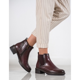 Filippo Bottines marron avec cuir écologique rouge 1 Filippo Bottines marron avec cuir écologique rouge 1