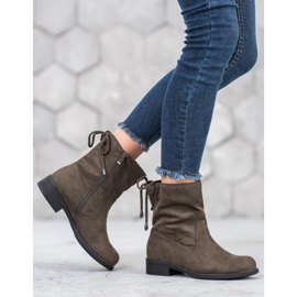 SDS Bottines en daim vert 2