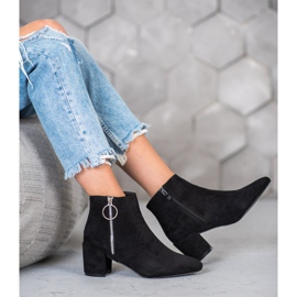 SHELOVET Bottines En Daim En Spitz le noir 4